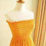 Orange Jersey Smocked Dress